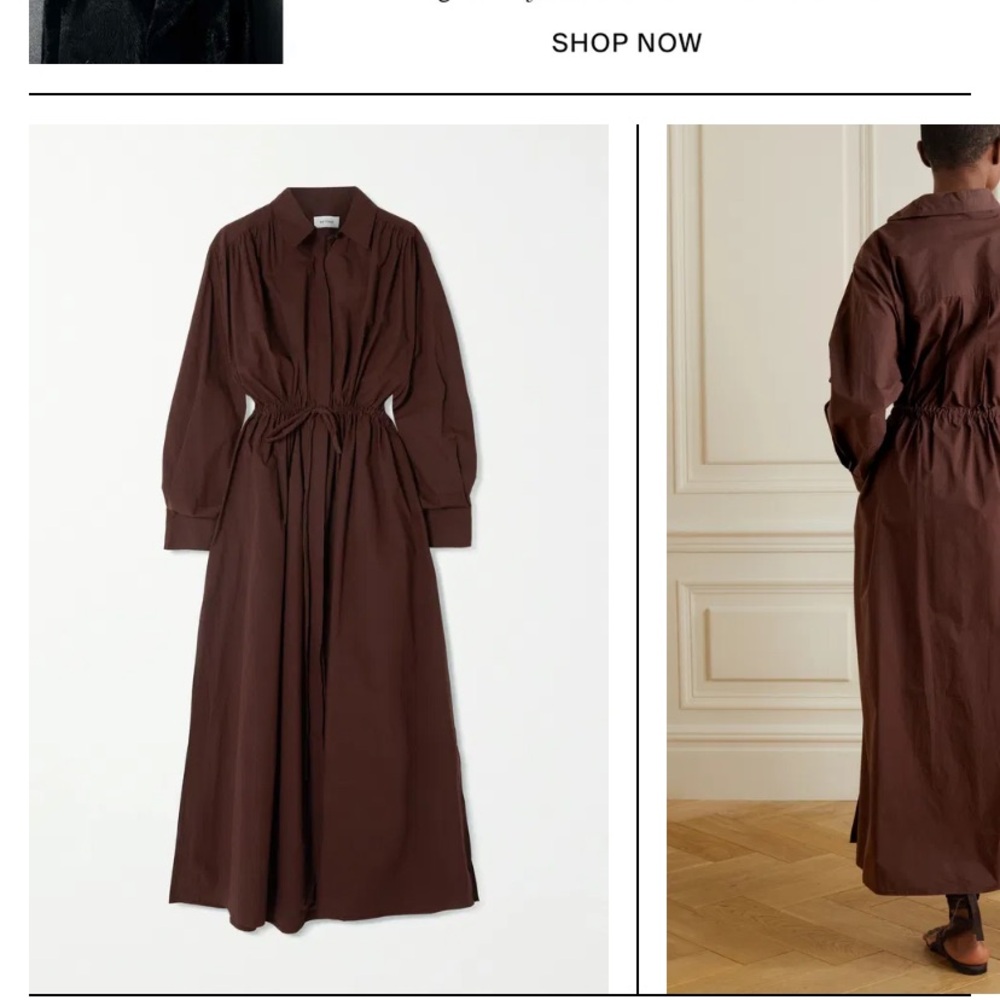 Matteau Gathered Organic Cotton-Poplin Maxi Shirt Dress - Picture 8 of 9